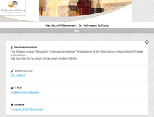 Tablet Screenshot of buhmann-stiftung.de
